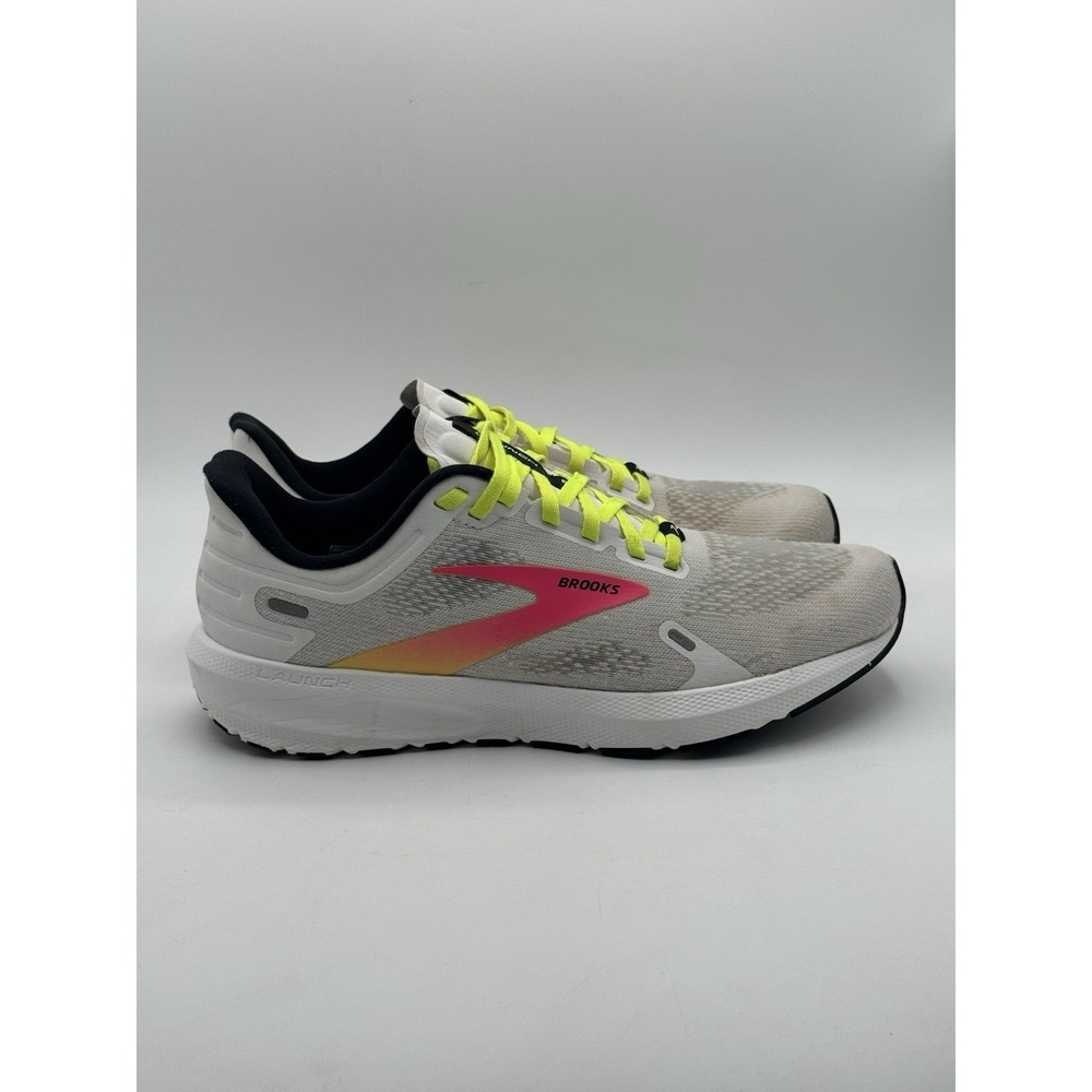 Brooks Launch 9 Men's White/Pink/Nightlife Running Shoes Sz 9.5
